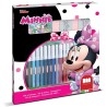Set 2 Timbri per Bambini e 18 Pennarelli Colorati Disney Minnie - Multiprint 86866
