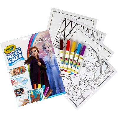 Crayola Color Wonder -  Set con 18 Pagine da colorare e 5 Pennarelli Senza Macchia, soggetto Frozen