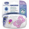 Chicco PhysioForma Light 16-36m Succhietto In Silicone Lumi 2 Pezzi - Col. Assortiti