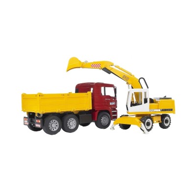 compra al miglior prezzo Bruder 2751 -Autocarro Con Scavatrice MAN TGA