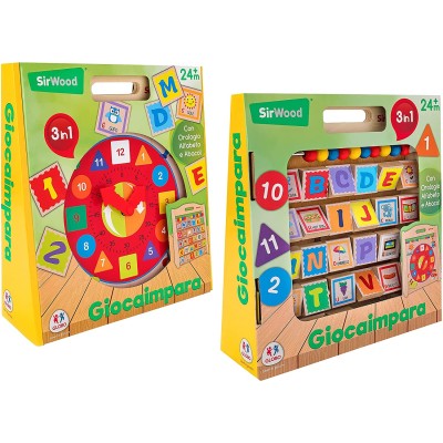 Sirwood Alfabetiere/Orologio In Legno  - Globo 40500