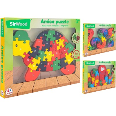 SirWood Puzzle in Legno Lettere E Numeri - Globo 40592