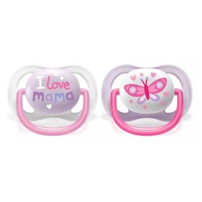 Avent Succhietto Ultra Air Mama Girl 0-6 Mesi - 2 Pezzi