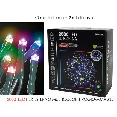 2000 Luci Led Multicolor Per Esterno Con Bobbina