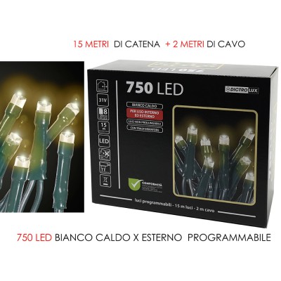 750 Luci Led Bianco Caldo Per Esterno Programmabili