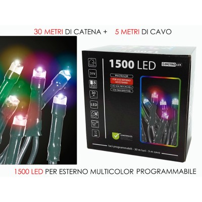 1500 Luci Led Multicolor Per Esterno Programmabili