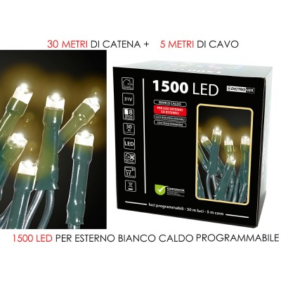 1500 Luci Led Bianco Caldo Per Esterno Programmabile