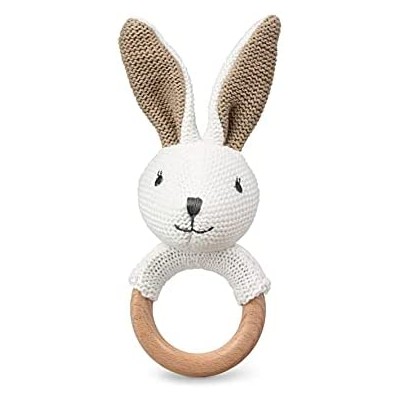 KIOKIDS Morsetto coniglietto legno e cotone