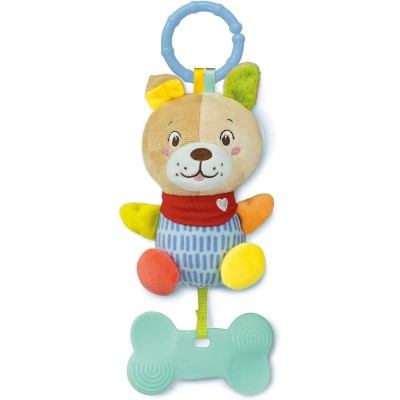 Clementoni 17443, Lovely Dog Soft Rattle, sonaglino morbido peluche