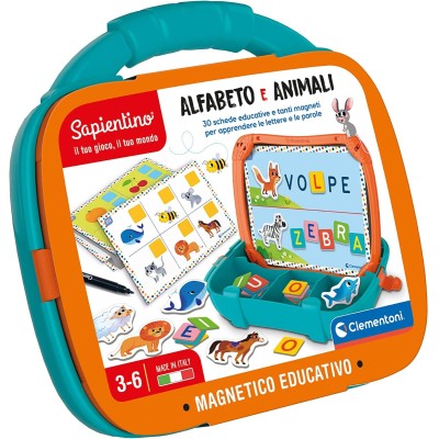 Clementoni - 16714 - Sapientino - Valigetta magnetica Alfabeto e Animali - gioco educativo per imparare lettere e nomi di animal