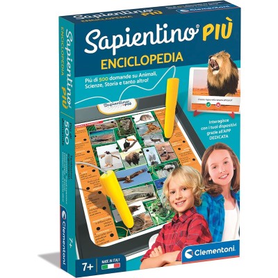 Clementoni Enciclopedia-Gioco elettronico, Quiz su Animali, Corpo Umano, Dinosauri e Storia-sapientino Penna interattiva