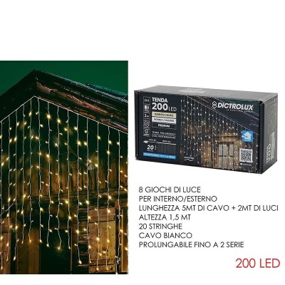 Tenda 200 Led Bianco Caldo 2x1.5mt. - 450448
