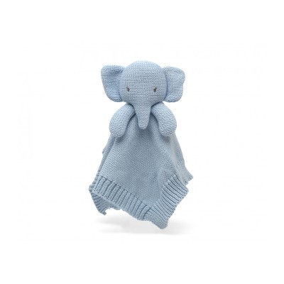 Kiokids Peluche Cotone Elefante Doudou, Azzurro - 3432