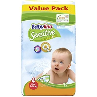 Pannolini Economy Sensitive Tg.4 8-13Kg, 50Pz - Babylino 8258T  
