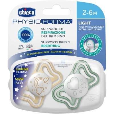 Chicco Succhietti Light 2-6M lumi 2pz. - 710374100        