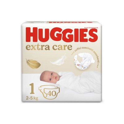 Huggies Pannolini Extra Care Taglia 1 2-5KG 40PZ