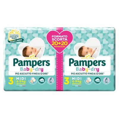 Pampers Baby Dry DUO Midi - Taglia 3 - 4/9 KG