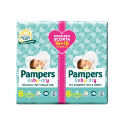 Pampers Baby Dry DUO XL - Taglia 6 - 15/30 KG