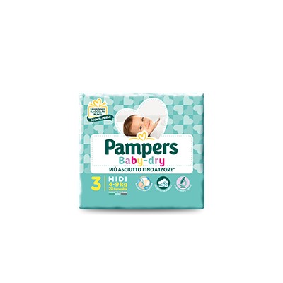 Pampers Pannolini Baby Dry Midi - Taglia 3 - 4/9 KG
