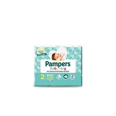 Pampers Pannolini Baby Dry Mini - Taglia 2 - 3/6 KG