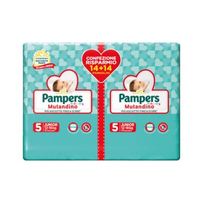 Pampers Mutandina Baby Dry DUO Junior - Taglia 5 - 12/18 KG