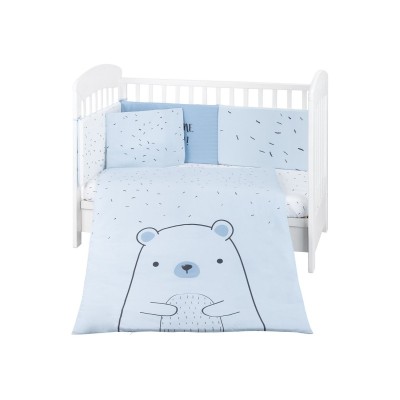 Kikkaboo Set Biancheria Lettino 6pz Orso Blu - 41101060115 