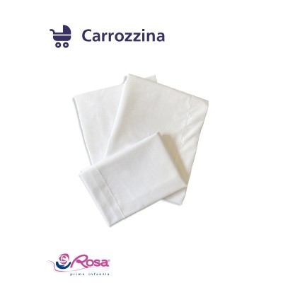 Completo per Carrozzina 3pz, Bianco - Rosa TRISC01             