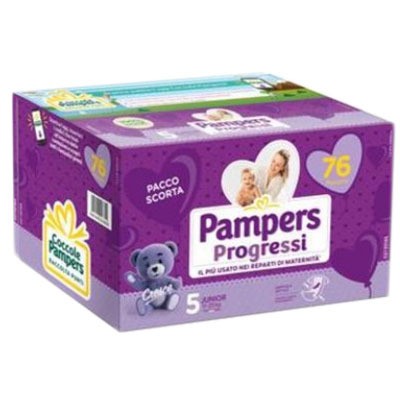 Pampers Pannolini Progressi SCORTA Junior - Taglia 5 - 11/25 KG Quadri