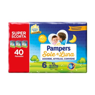 Pampers Pannolini Sole&Luna XL SCORTA TRIPACK - Taglia 6 - 15/30 KG