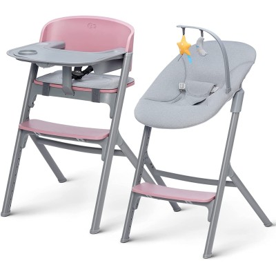 Kinderkraft Seggiolone Pappa LIVY + Sdraietta CALMEE, 4in1 rosa
