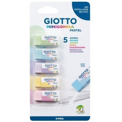 Fila Giotto MiniGomma Pastel Blister 5 pezzi