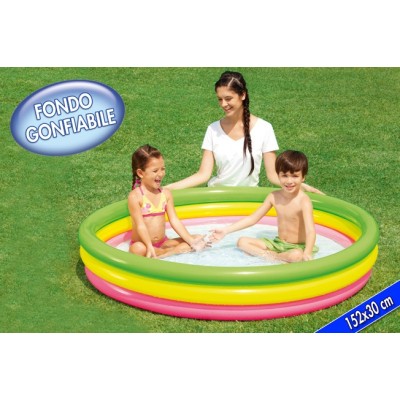 Sconti Piscina per Bambini 3 anelli più fondo gonfiabili Bestway 51103