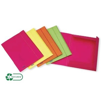 Cartella 3 Lembi con Elastico Neon - 24X33 CM - Colori Assortiti