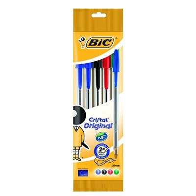 Bic Penna Cristal Original - 5 Pz - Colori Assortiti