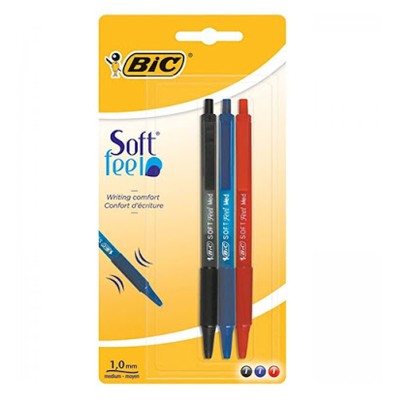 Bic Penna Soft Feel Clic Colori Assortiti - 3 PZ