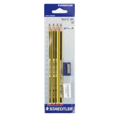 Staedtler Matita 2-HB con Gomma e Temperamatite 4 Pezzi