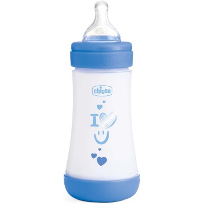 Chicco Biberon Perfect 240ML Boy Tettarella in Silicone Flusso Medio 20223210