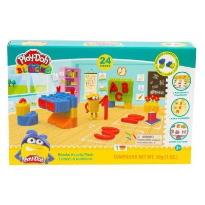 Playdoh Blocks Lettere e Numeri 24pz. - Grandi Giochi PLD04000