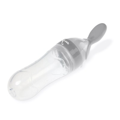 Kiokids Cucchiaino con Dosatore Silicone Grigio