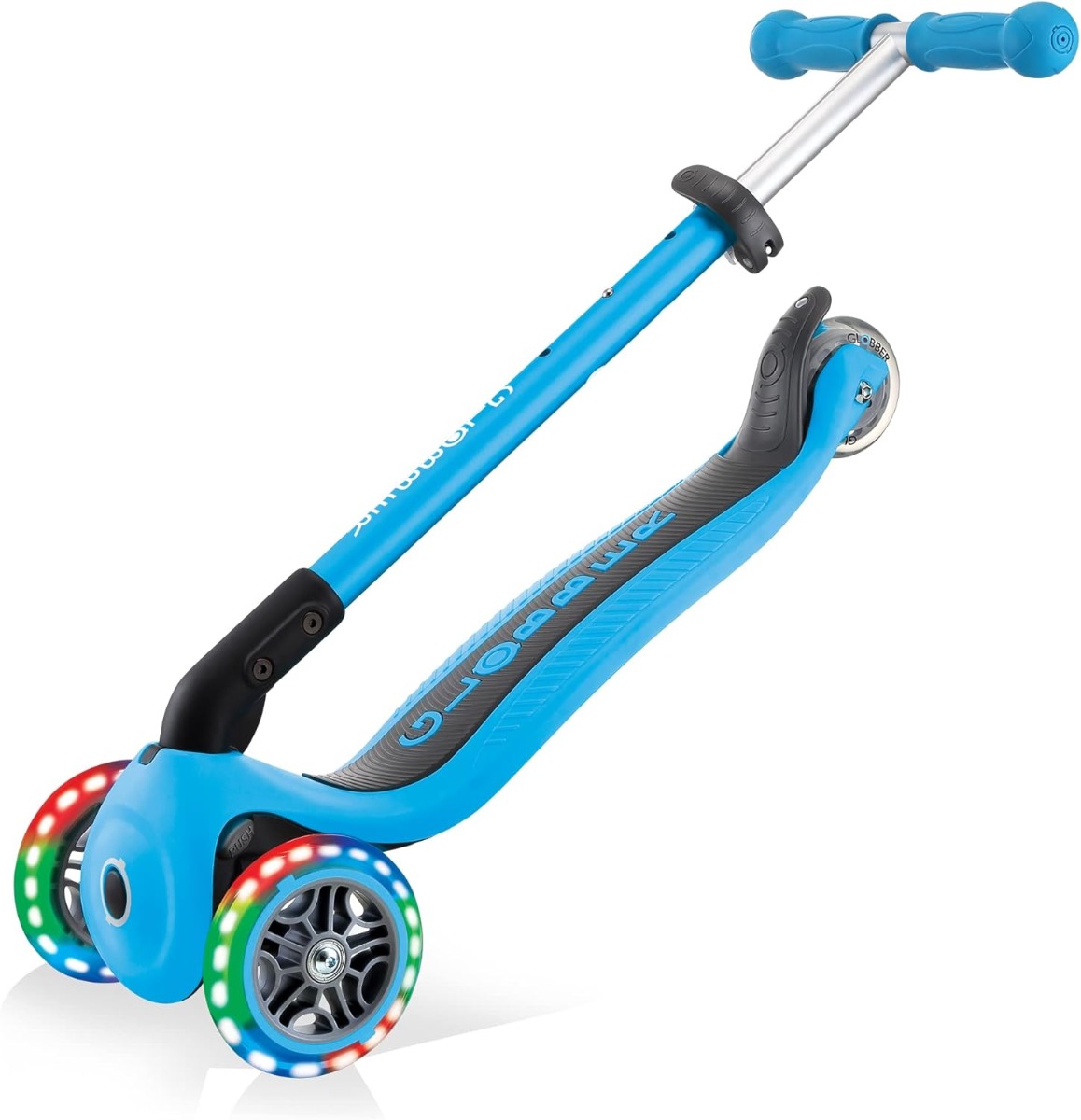 Globber Monopattino 3 Ruote con Luci Colore Azzurro IDD432101