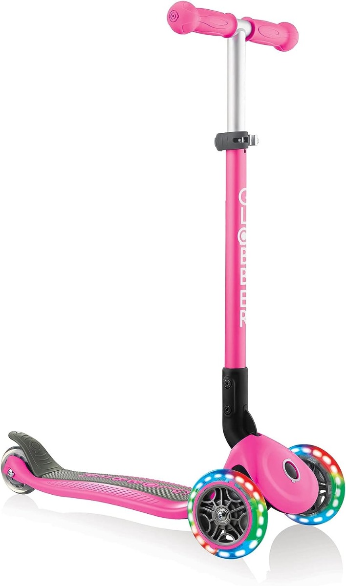 Globber Monopattino 3 Ruote Primo con Luci Colore Rosa IDD432110