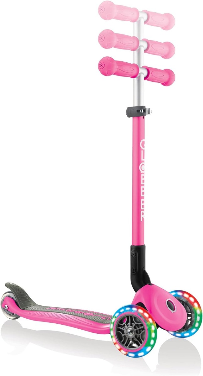 Globber Monopattino 3 Ruote Primo con Luci Colore Rosa IDD432110