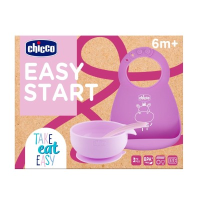 Chicco Set Pappa Silicone +6 Mesi Rosa 10238100