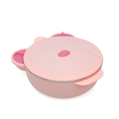 Kiokids Portapranzo Inox Orsetto Rosa