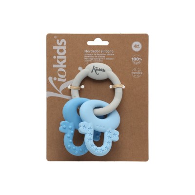 Kiokids Massaggiagengive Silicone Azzurro - Chiavi  Per alleviare il dolore da dentizione