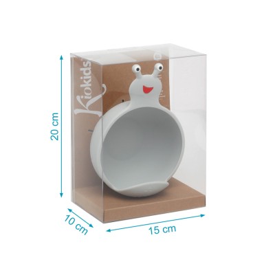 Kiokids Scodella in Silicone Lumaca Grigio   Con base a ventosa antiscivolo  Allegro design a lumaca, pensato per rendere i pas