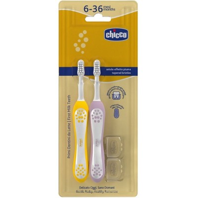 Chicco Spazzolini Lilla/Senape 2 Pezzi +6 Mesi 12082000