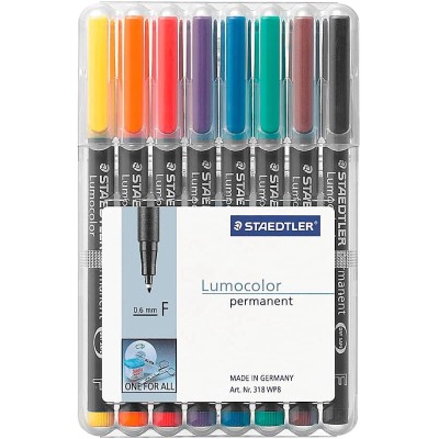 Staedtler Penna Lumocolor F 8 Pezzi Colori Assortiti 318WP8