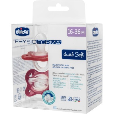 Chicco Succhiotto Dual Soft 16-36 Mesi Girl 2 Pezzi 730865100