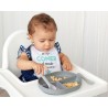 Kiokids Piatto Porzionato con Posate - Silicone Grigio